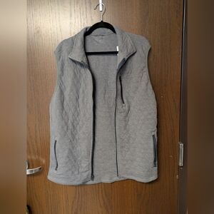 J Crew Gray Quilted Vest NWT Size Large Full Zip Men's Golf Cotton Blend Preppy